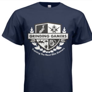 Navy Blue T Shirt with White Leaf Logo