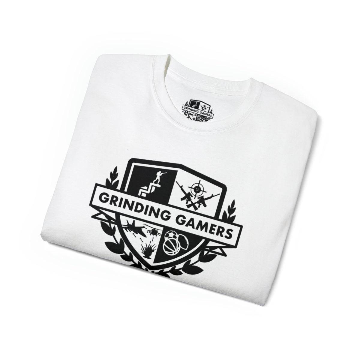 Grinding Gamers White Unisex Ultra Cotton Tee - Image 3