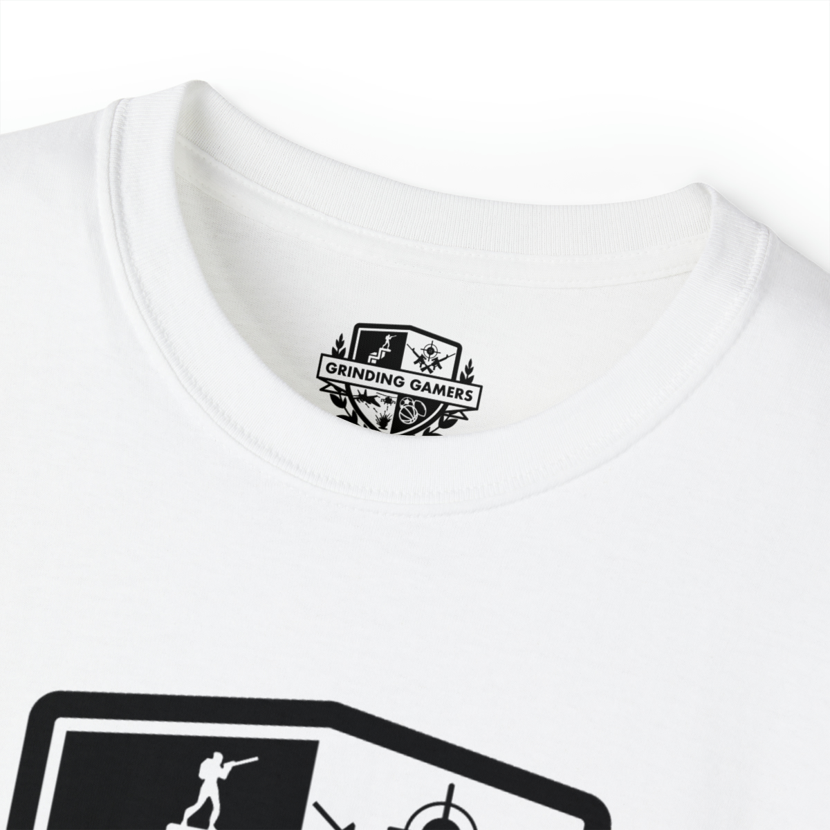 Grinding Gamers White Unisex Ultra Cotton Tee - Image 4